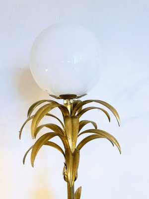 Large Floor Lamp with Pineapple in Gilded Metal, 1970s-JO-1823829