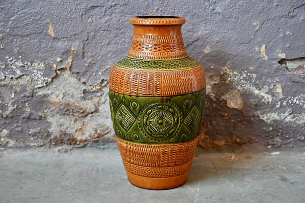 Large Floor Vase with Ethnic Decorations from Bay Keramik, 1960s-AIU-1780350