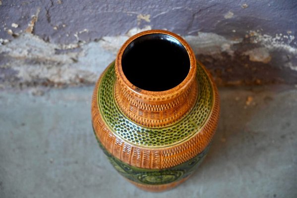 Large Floor Vase with Ethnic Decorations from Bay Keramik, 1960s-AIU-1780350