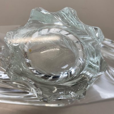 Large Floral Crystal Glass Shell Bowl Centerpiece from Art Vannes, France, 1970-QZ-1256950