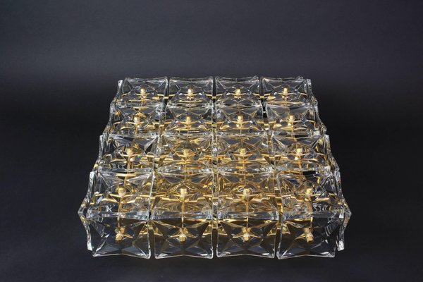 Large Flush Mount Faceted Crystal Light Fixture by Kinkeldey, Germany, 1970s-UGR-1085649