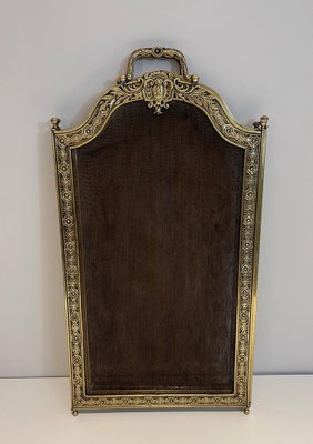 Large Folding Fire Screen in Brass and Wire Mesh, 1890s-BA-1516218