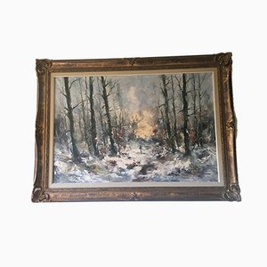 Large Forest Oil Painting on Canvas, 1950-WQQ-872470