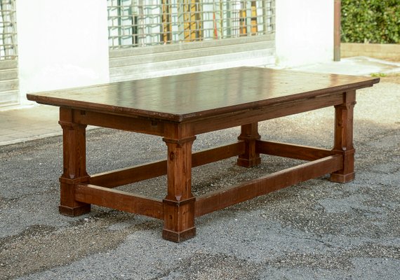 Large Former Billiard Table with Rustic Extensions in Wood, 1800s-RAQ-2033399