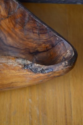 Large Free-form Bowl In Brutalist Olive Wood, 1960s-AIU-1716593