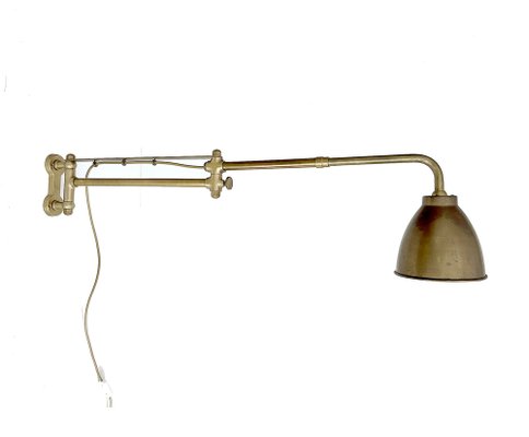 Large French Art Deco Industrial Wall Light, 1940s-GUT-2036715