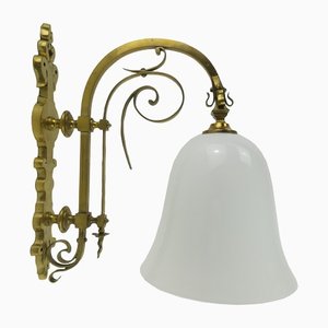 Large French Brass Wall Lamp, 1920s-KDB-1305358