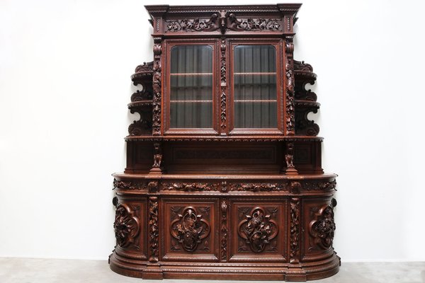 Large French Hunt Cabinet in Oak attributed to Alexander Roux, 1870s-WIP-1735247