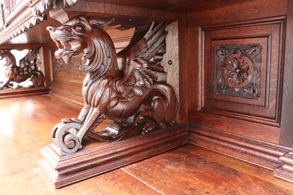 Large French Hunt Cabinet in Oak attributed to Alexander Roux, 1870s-WIP-1735247