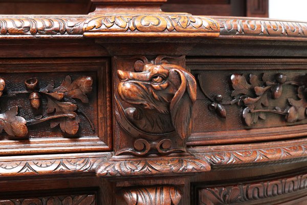 Large French Hunt Cabinet in Oak attributed to Alexander Roux, 1870s-WIP-1735247