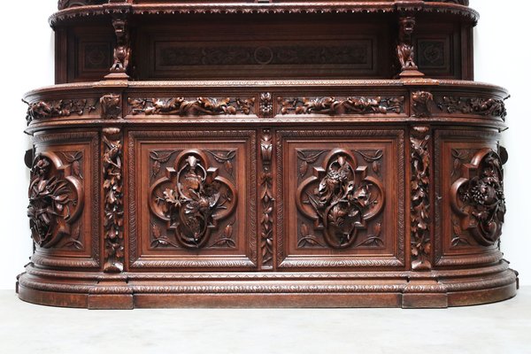 Large French Hunt Cabinet in Oak attributed to Alexander Roux, 1870s-WIP-1735247