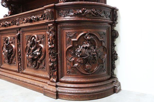 Large French Hunt Cabinet in Oak attributed to Alexander Roux, 1870s-WIP-1735247