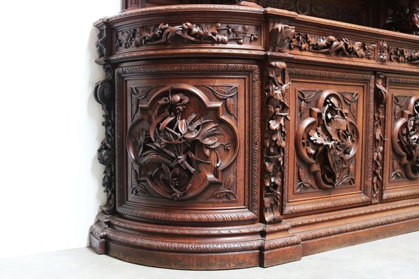 Large French Hunt Cabinet in Oak attributed to Alexander Roux, 1870s-WIP-1735247