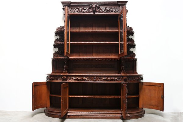 Large French Hunt Cabinet in Oak attributed to Alexander Roux, 1870s-WIP-1735247