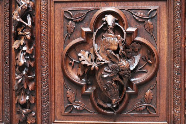 Large French Hunt Cabinet in Oak attributed to Alexander Roux, 1870s-WIP-1735247