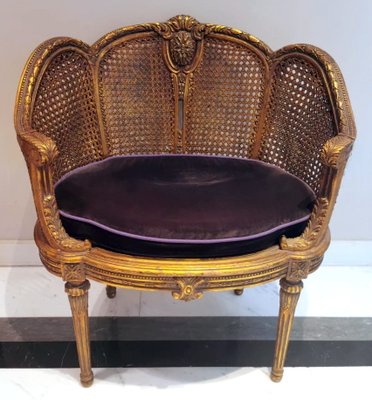 Large French Louis XVI Style Chair in Vienna Straw, 1950-QRS-1788444