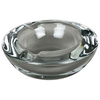 Large French Lucid Crystal Glass Shell Bowl Ashtray from Art Vannes, France, 1970s-QZ-1110843