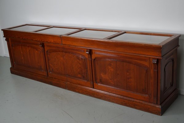 Large French Parisian Pitch Pine Bijouterie Shop Counter / Cabinet, 1930s-XO-1784673