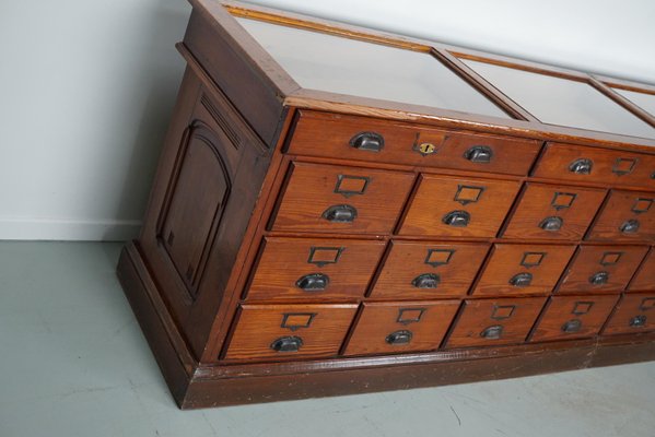 Large French Parisian Pitch Pine Bijouterie Shop Counter / Cabinet, 1930s-XO-1784673