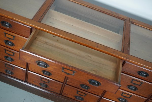 Large French Parisian Pitch Pine Bijouterie Shop Counter / Cabinet, 1930s-XO-1784673