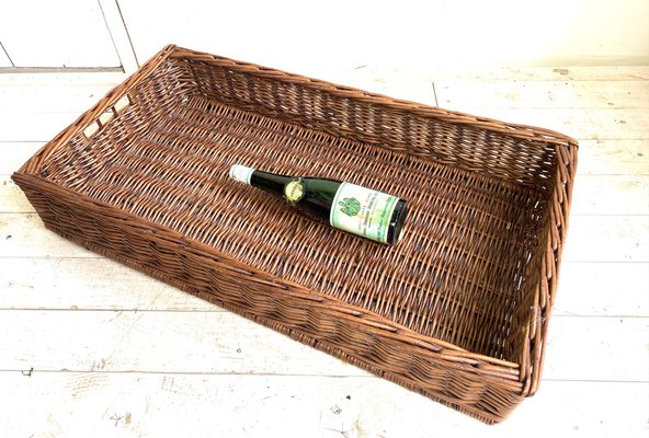 Large French Wicker Bakery Basket, 1950s-WZZ-1264284