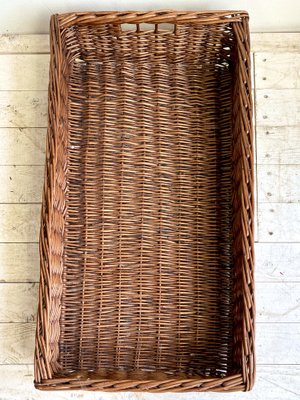 Large French Wicker Bakery Basket, 1950s-WZZ-1264284