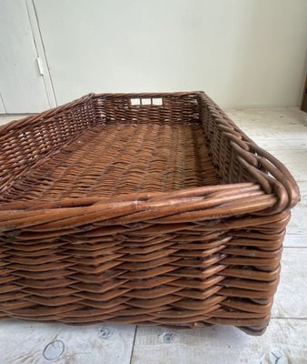 Large French Wicker Bakery Basket, 1950s-WZZ-1264284