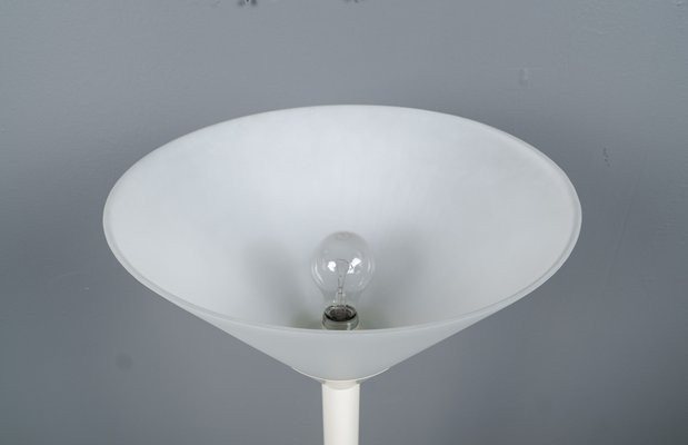 Large Futuristic German Mouth-Blown Frosted Glass Floor Lamp from Limburg, 1960s-VLO-1167869