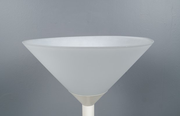 Large Futuristic German Mouth-Blown Frosted Glass Floor Lamp from Limburg, 1960s-VLO-1167869