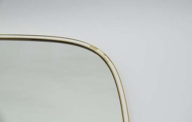 Large German Brass Wall Mirrors from Gebrüder Schöninger, Munich, 1950s, Set of 2-KQB-1279826