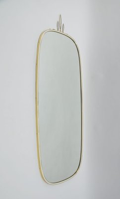 Large German Brass Wall Mirrors from Gebrüder Schöninger, Munich, 1950s, Set of 2-KQB-1279826