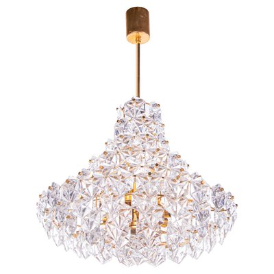 Large German Chandelier in Crystal and Brass from Kinkeldey, 1960s-DEK-1382506