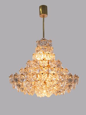 Large German Chandelier in Crystal and Brass from Kinkeldey, 1960s-DEK-1382506