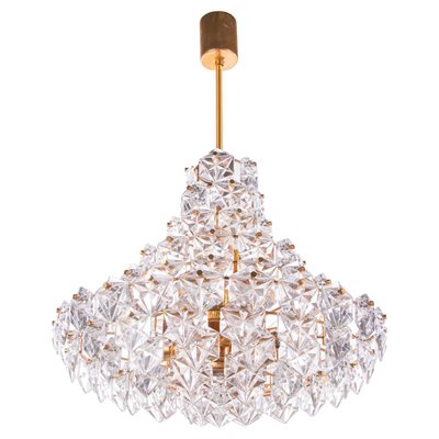 Large German Chandelier in Crystal and Brass from Kinkeldey, 1960s-DEK-1382506