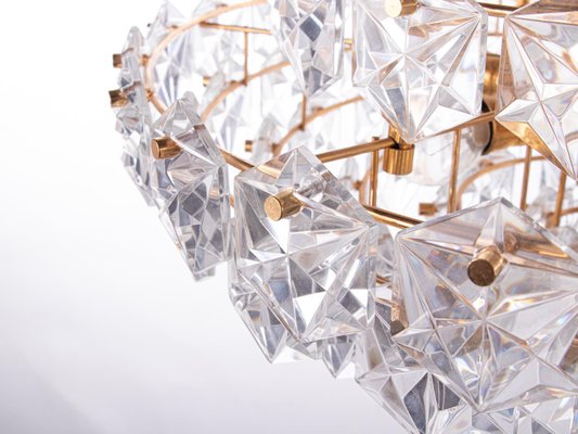 Large German Chandelier in Crystal and Brass from Kinkeldey, 1960s-DEK-1382506