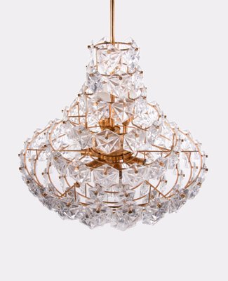 Large German Chandelier in Crystal and Brass from Kinkeldey, 1960s-DEK-1382506