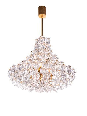 Large German Chandelier in Crystal and Brass from Kinkeldey, 1960s-DEK-1382506