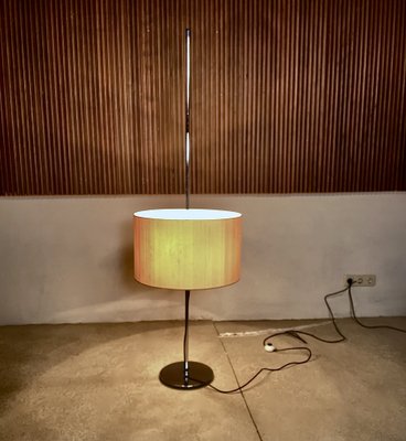 Large German Chromed Floor Lamp with Adjustable Lampshade from Staff, 1960s-JP-1259288