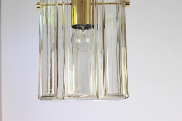 Large German Cylindrical Glass Lantern Pendant from Limburg, 1960s-UGR-1086094