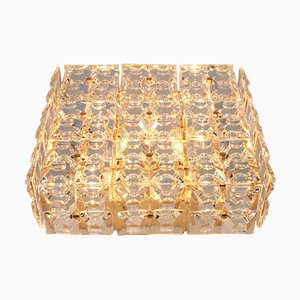 Large German Flush Mount Faceted Crystal Light Fixture by Kinkeldey-UGR-1085525