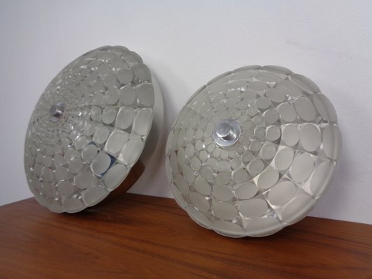 Large German Glass Ceiling Lights, Set of 2, 1960s-RDW-1080459