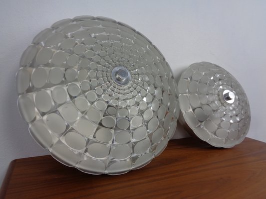 Large German Glass Ceiling Lights, Set of 2, 1960s-RDW-1080459