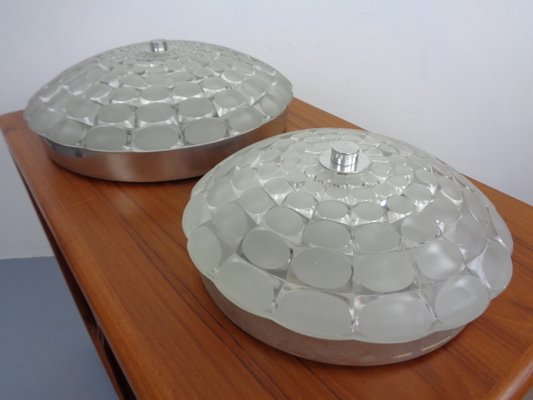 Large German Glass Ceiling Lights, Set of 2, 1960s-RDW-1080459