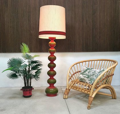 Large German Glazed Ceramic Floor Lamp from Kaiser Idell / Kaiser Leuchten, 1960s-JP-736096