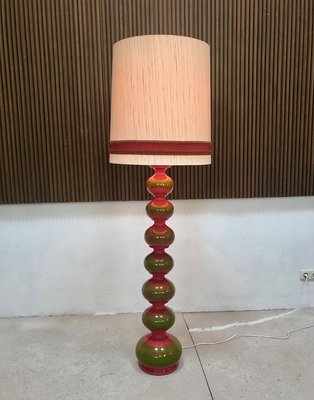 Large German Glazed Ceramic Floor Lamp from Kaiser Idell / Kaiser Leuchten, 1960s-JP-736096