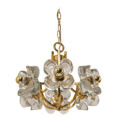 Large German Pendant in Brass and Crystal Glass from Sische, 1970s-UGR-1319232