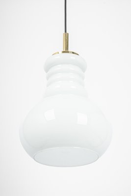 Large German Pendant Light in White Opal Glass from Peill & Putzler, 1970-UGR-1372742