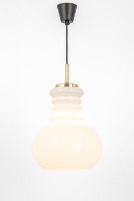 Large German Pendant Light in White Opal Glass from Peill & Putzler, 1970-UGR-1372742