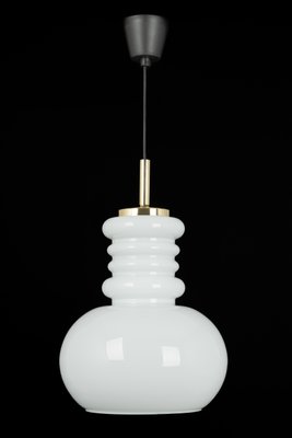 Large German Pendant Light in White Opal Glass from Peill & Putzler, 1970-UGR-1372742