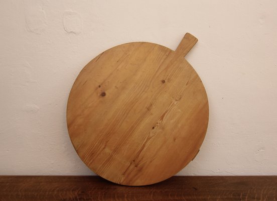 Large German Round Wooden Cutting Board, 1950s-TAT-2024582